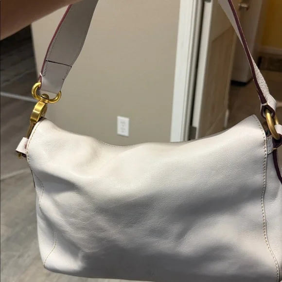 Dooney & Bourke Cream Leather Shoulder Crossbody with Gold Hardware - Picture 3 of 10